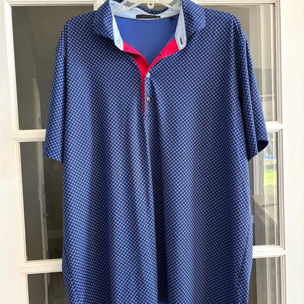 Greyson Blue and Navy Shirt with Wolf design